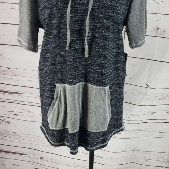 Metro One Two Tone Hooded Oversized Tee‎ Shirt Medium - Picture 4 of 6